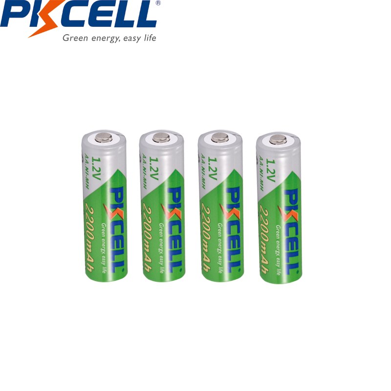 2/4 pces pkcell 1.2v 2200mah aa bateria recarregável nimh aa baixa auto descarga bateria lsd baterias pré-carregadas para brinquedos da câmera: BRANCO
