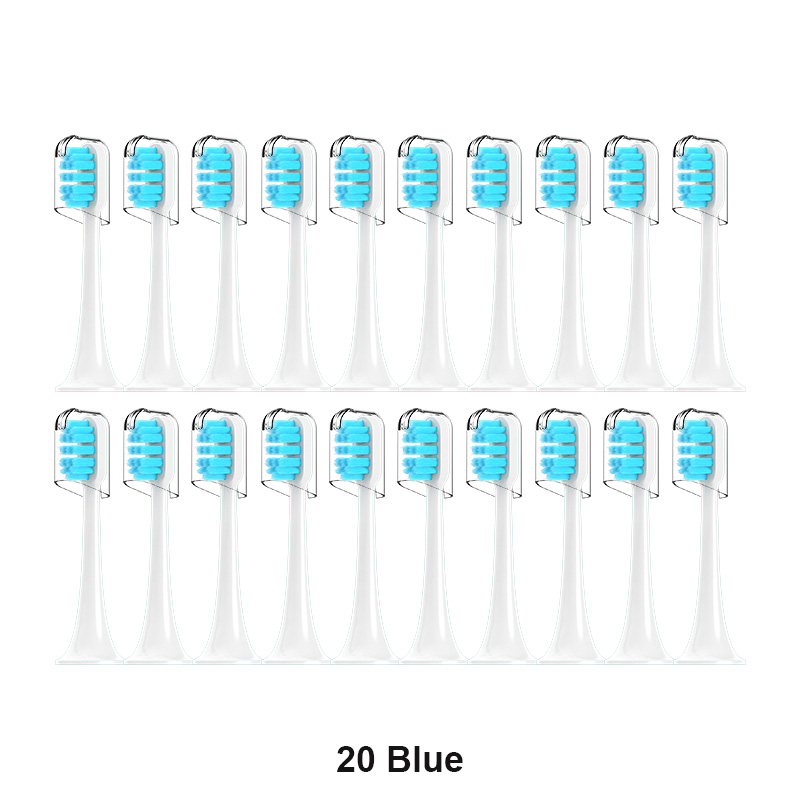 For xiaomi Mijia T300/T500/T700 Sonic Electric Toothbrush Heads Replaceable Refill Nozzles 4 Colors with Anti-Dust Caps 4/20Pcs: Gold