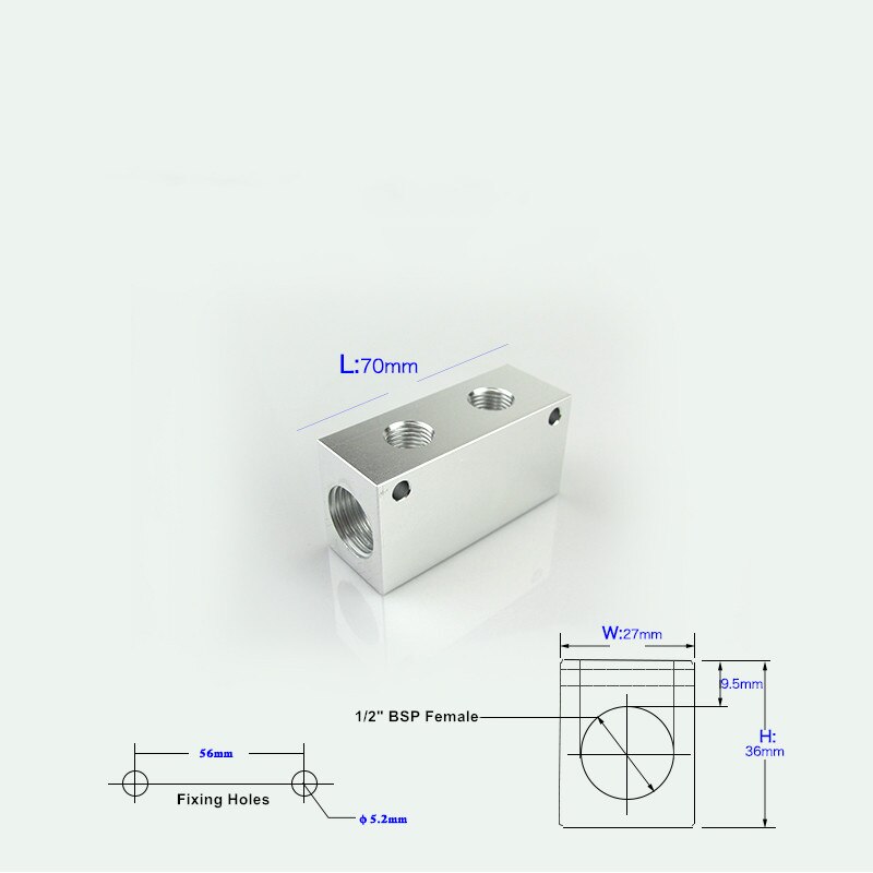 1/4 "1/2" BSP kobieta 27x36mm aluminiowy rozdzielacz pneumatyczny rozdzielacz blokowy szybkie złącze dystrybutor sprężarka powietrza montaż: 2 droga 4 Port