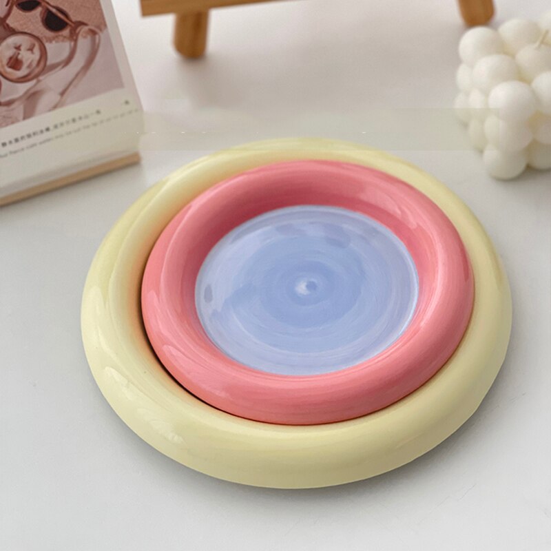 Krapfen Platte Nachtisch Platten eins Salat Platten Keramik Obst Tablett Heimat Dekorationen Geschirr Vajilla Platos Посуда Посуда