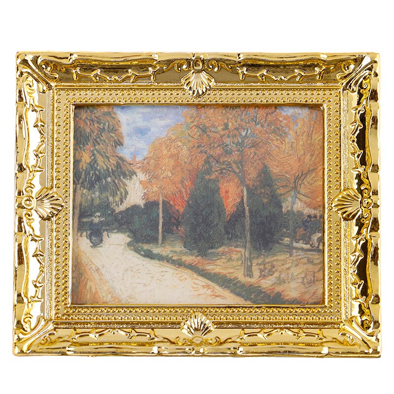 1 Pc Diy Dollhouse Mini Oil Painting Dollshouse Miniature 1:12 Miniature Furniture Doll House Resin Picture Frame