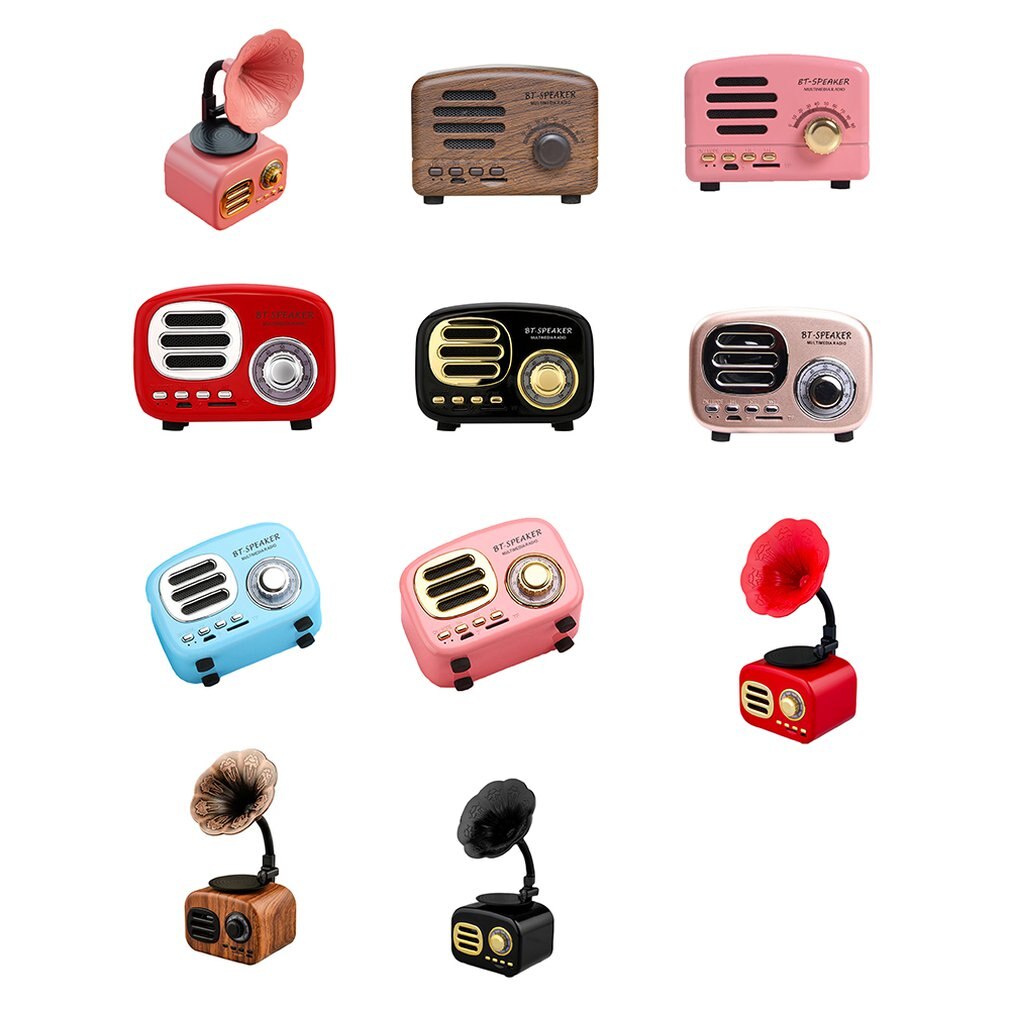 Retro Wood Portable Mini Bluetooth Speaker Wireless Loudspeaker Outdoor Speaker Sound System TF FM Radio Music Subwoofer