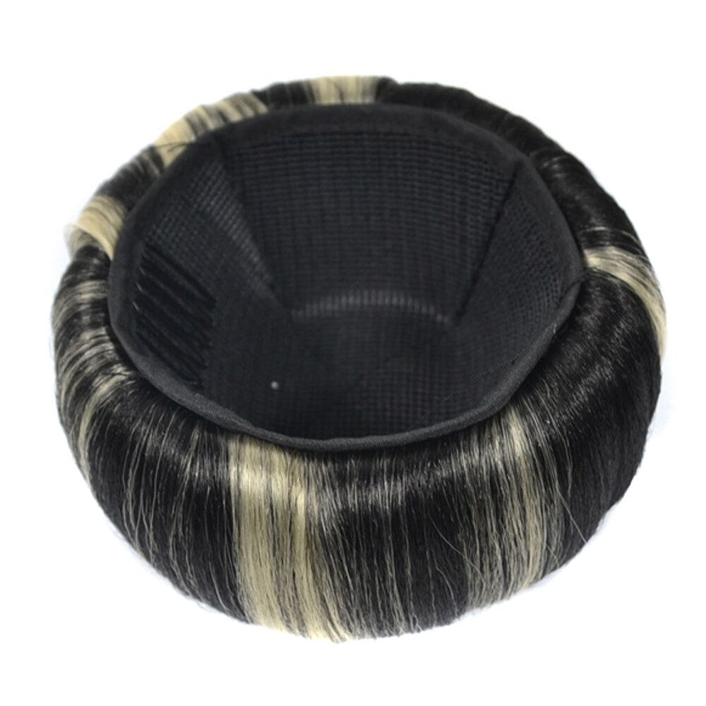 Billig 1b/613#  mix färg rakt syntetiskt hår chignon, chignon hårbitar bulle clip in hair extensions