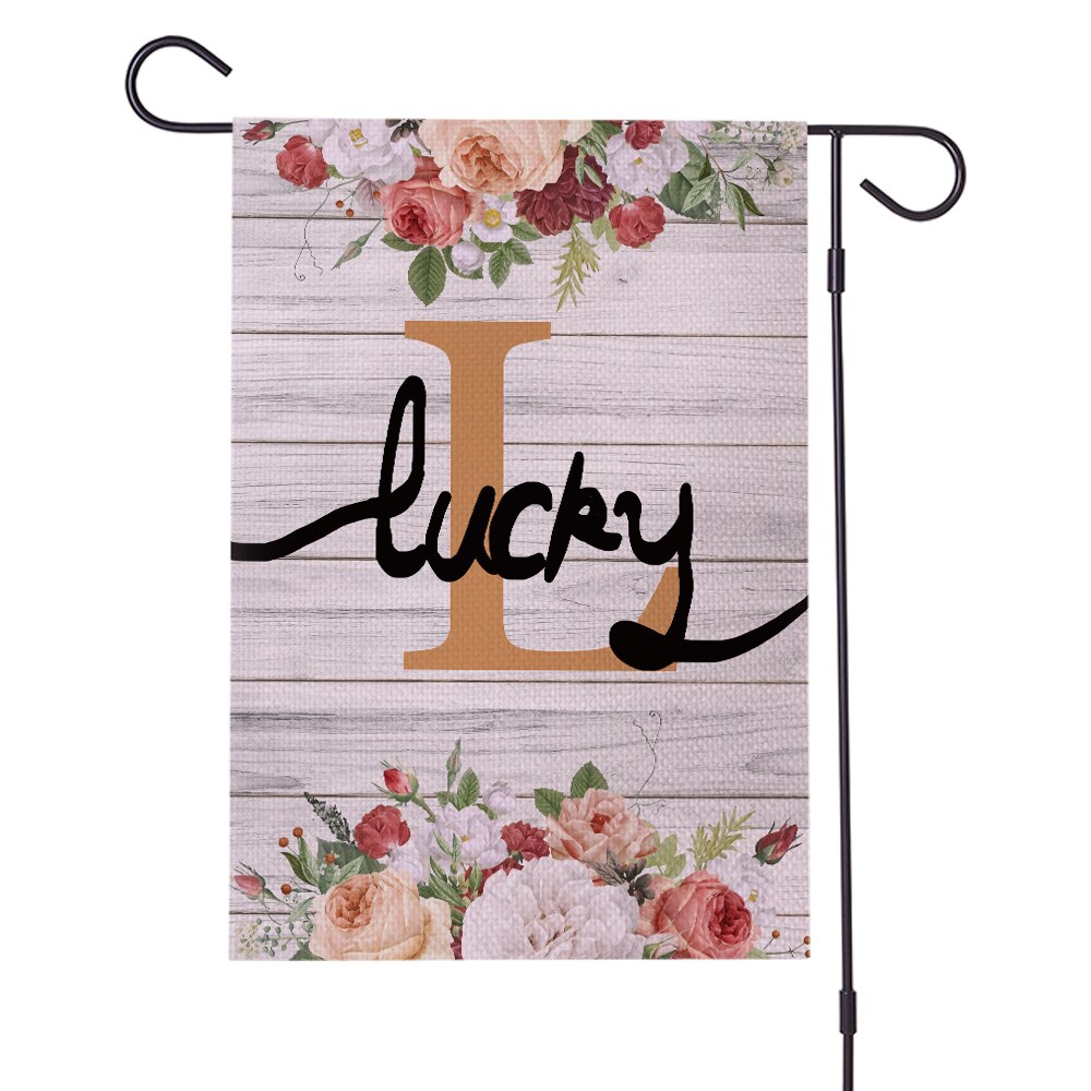 Banderas de jardín de doble cara, 30x45cm, serie de letras, cartel de lino, pancarta de , banderas, accesorios de decoración para Festival DIY