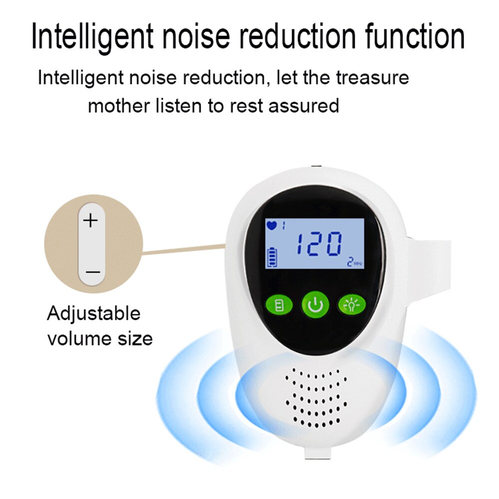 Ultrasound Doppler Fetal Heart Rate Monitor Potable Baby Heart Detector
