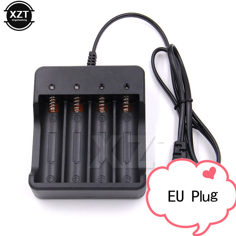 Wiederaufladbares Reise-Ladegerät für 18650 Li-Ionen-Akku, Aufbewahrungsbox, EU-uns-Stecker, AC-Wandladegerät, geschützter Adapter: Weiß