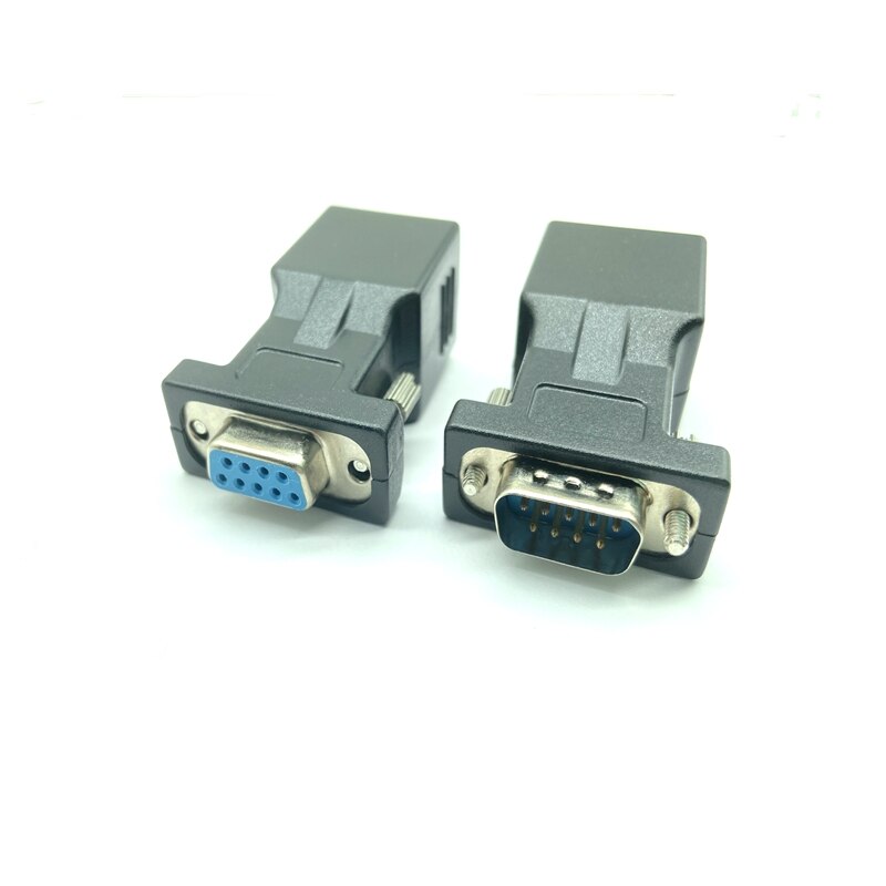 Com port til lan ethernet port konverter  db9 rs232 han hun til  rj45 hun adapter 1 stk kræver ingen ekstern strøm