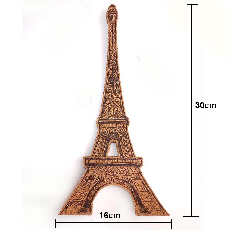 Eiffel Tower DIY Cork Board Bulletin Board Message Board Soft Wood Wall Board Printed Cork Wood With Sticker