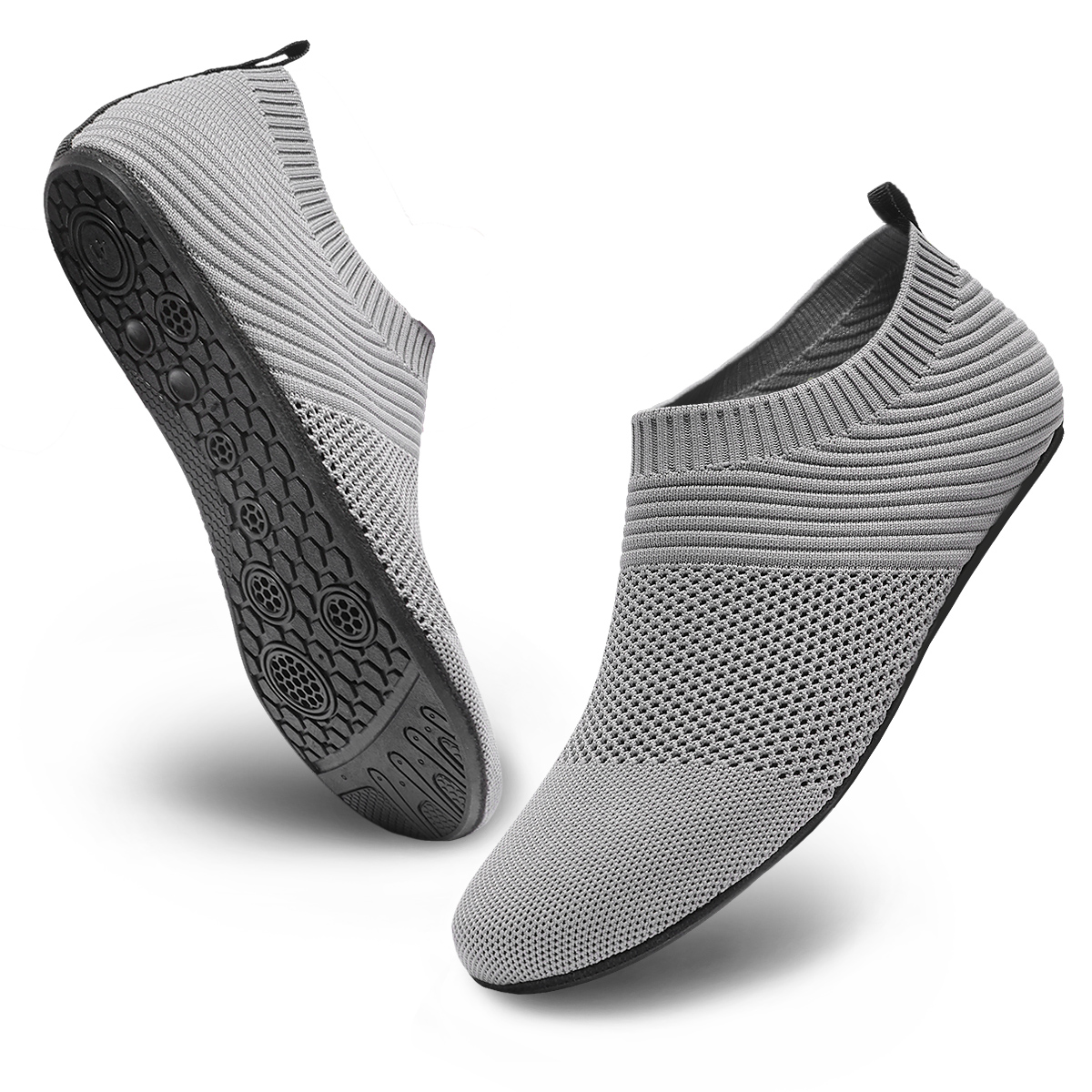Womens Mens Water Shoes Barefoot Quick-Dry Aqua Socks for Beach Swim Surf Water Sport: GRAY / 45