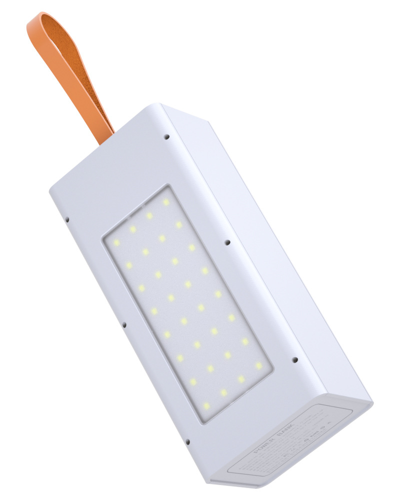 24*18650 Batterij Powerbank Behuizingen DIY Mobiele Powerbank Case met Draadloos Opladen en Campinglamp Afneembaar, Loodvrij
