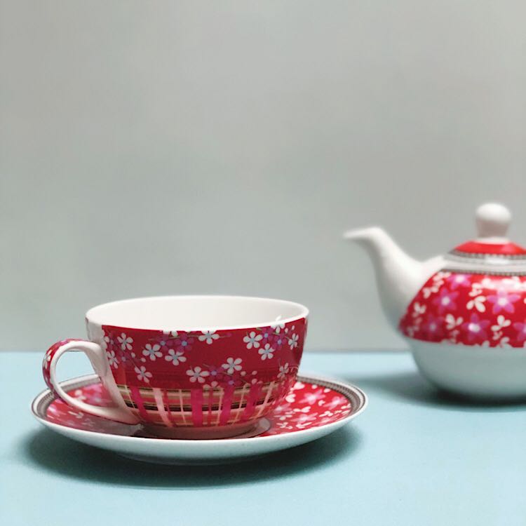 Chinese red ceramic mother-and-child teapot cup stacking pot one serving coffee milk afternoon tea cup pot and saucer 3pcs/set