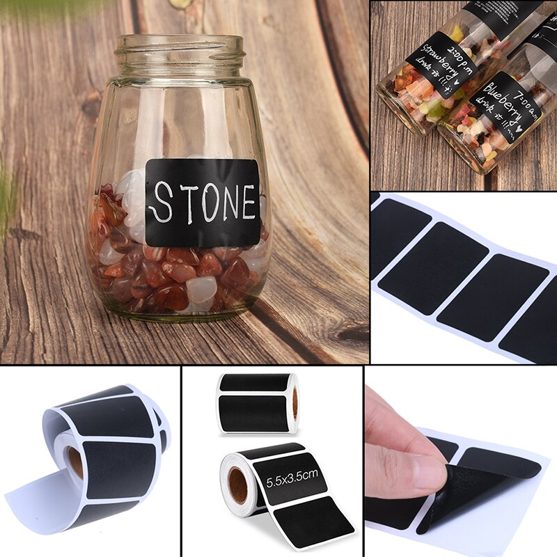 120 Pcs / Roll Waterproof Label Stickers Black Label Sealed Jar Product Storage Kitchen Sticker Blackboard Labels Stickers