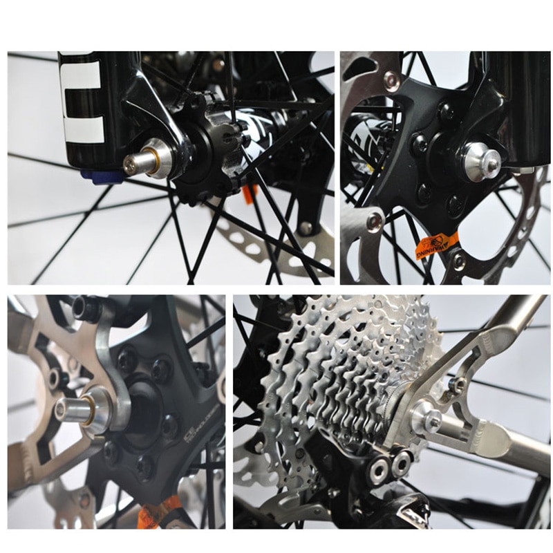 Titanium Skewers Ti Quick Release MTB Road Folding Bike Hex M4 74mm 100mm 130mm 135mm MTB Slow Release QR Skewer