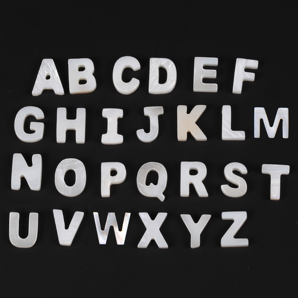 Witte natuurlijke A-Z letter schelp kralen losse spacer kralen parelmoer schelp voor sieraden maken ketting armband accessoire: Default Title