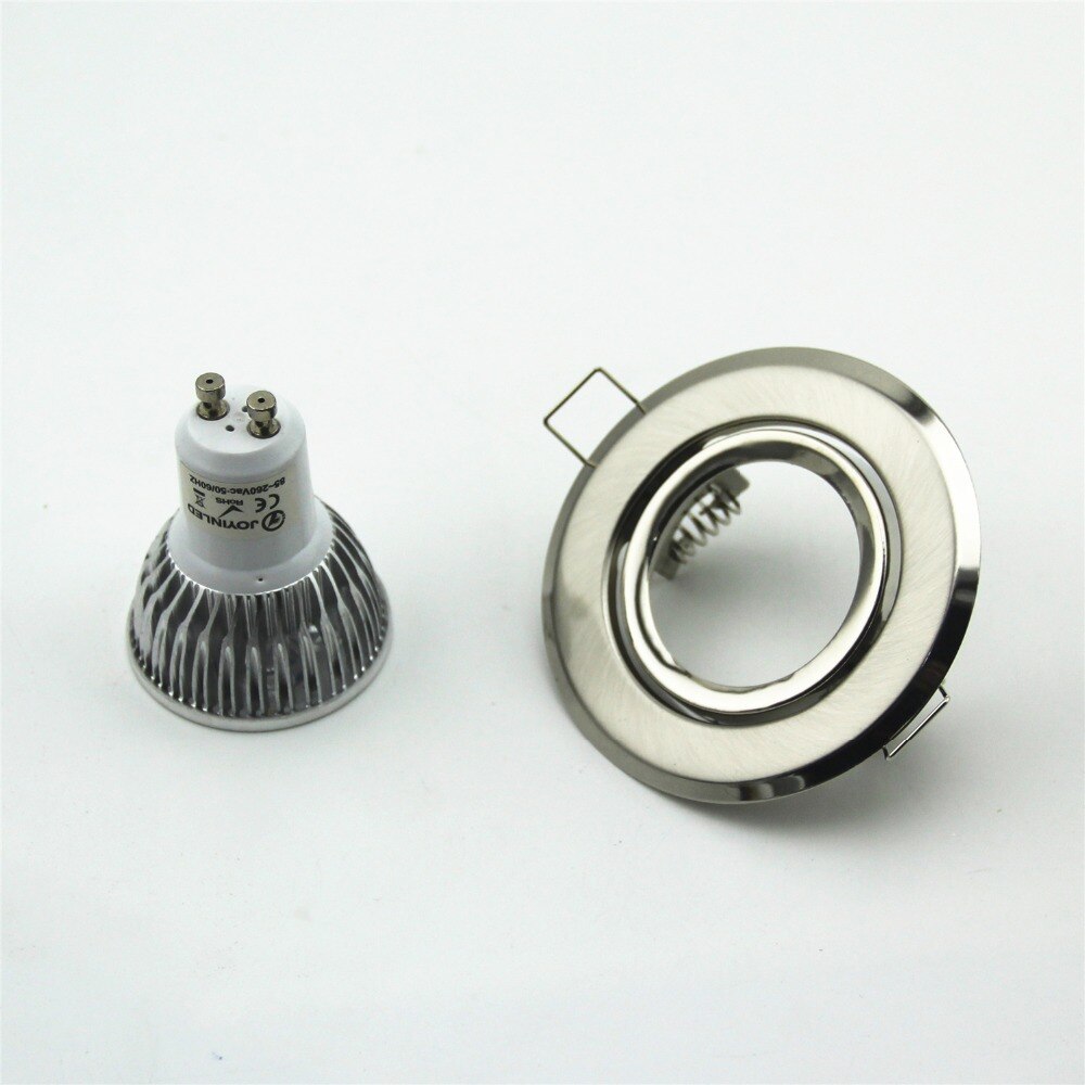 Gu10 mr16 gu5.3 led-spotframehouders, zilveren ronde led-armatuurbevestigingssets, led-downlightfitting, lichtframe