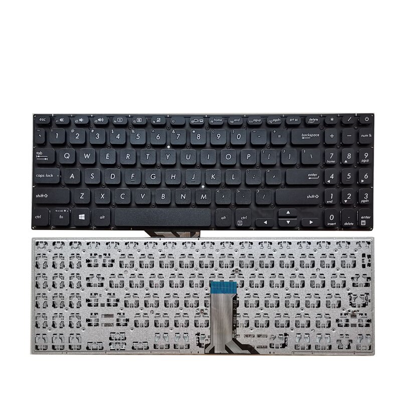 Nowa klawiatura bez podświetlania dla ASUS S530 S530U S530F S15 S530UA S530UN S5300 S5300F S5300FN S5300U S5300UN X530 X530M: black