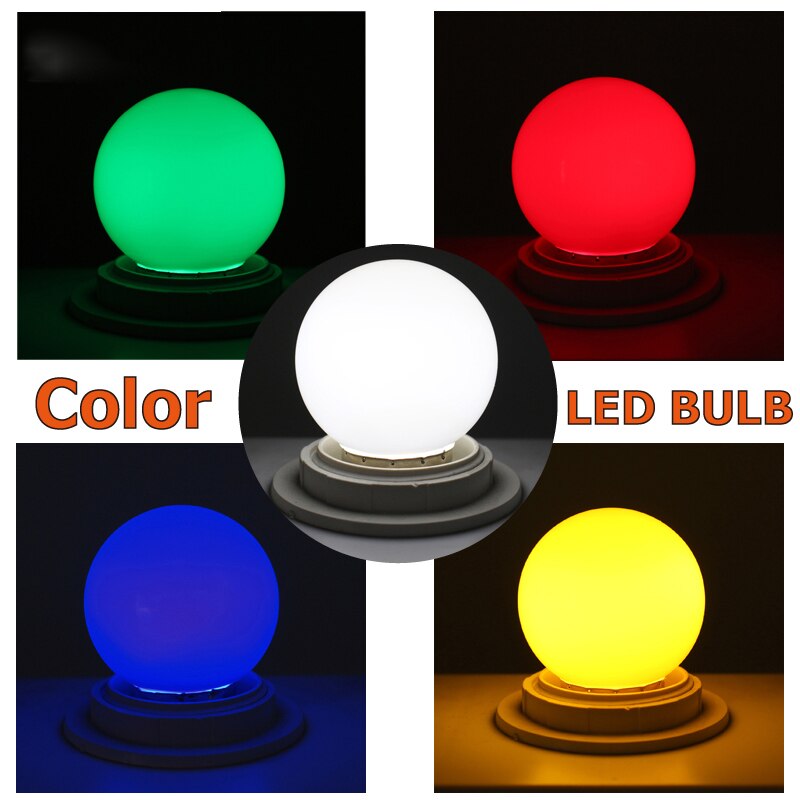 E27 Led Bulbs - E27 1w Pe Frosted Led Globe Colorful White/Red/Green/Blue/Ylellow Lamp 220v -1PCs