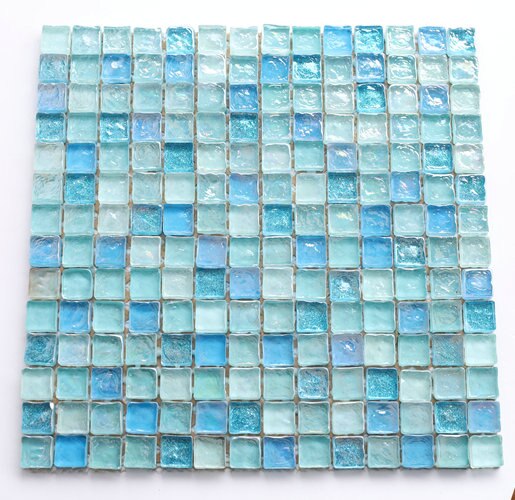 Sugar Light Blue Glass Mosaic Backsplash JMFGT2002 Bathroom Kitchen Glass Wall Tile