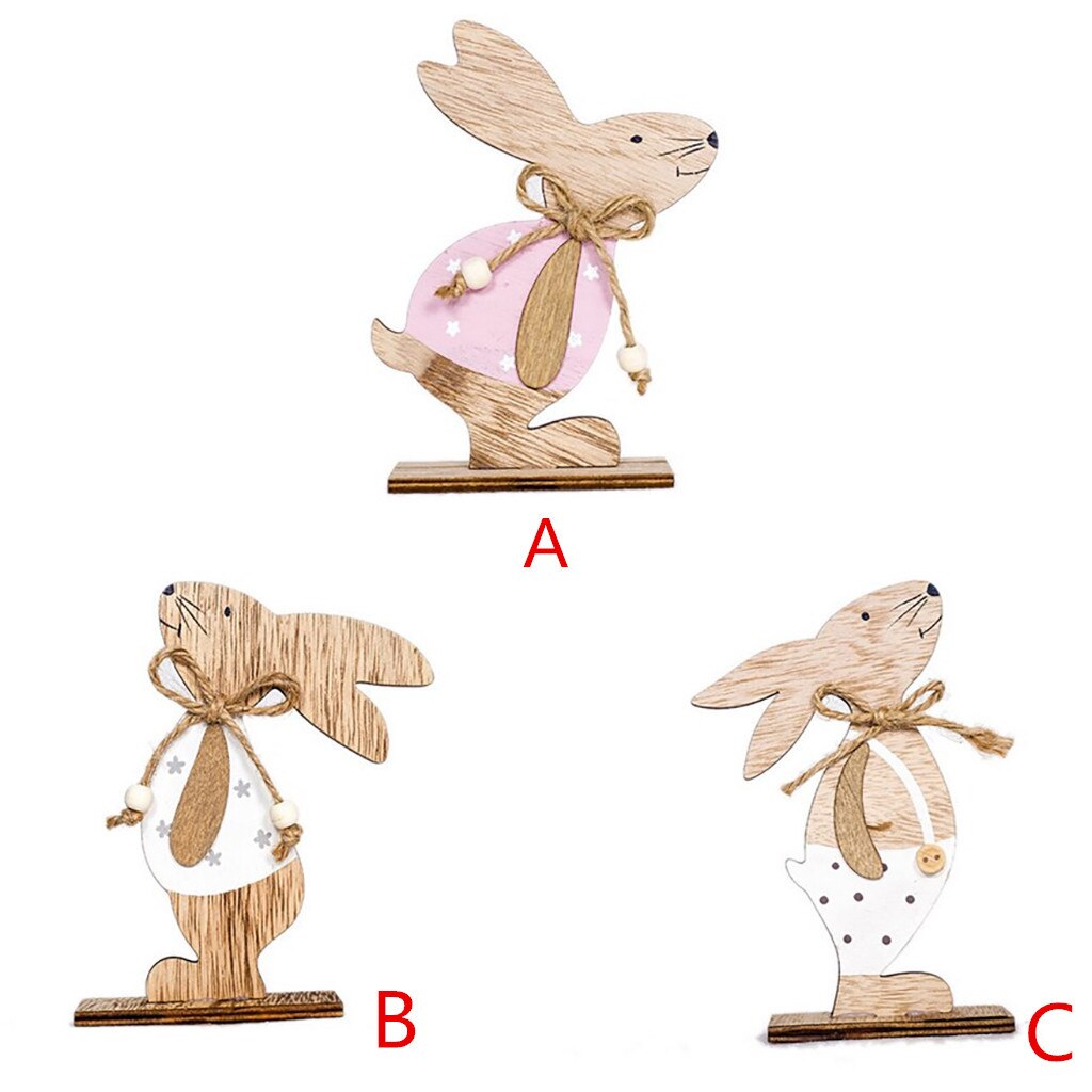 Paasdag Bunny Mooie Pasen Decoraties Konijn Houten Ambachten Diy Hanger Party Ornament Levert Tafelblad # J20