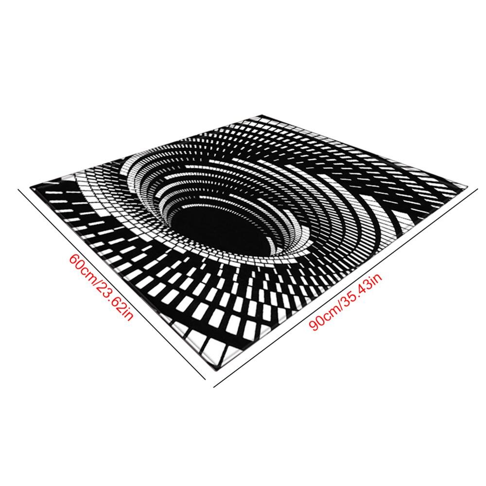 3D Vortex Illusion Rug Swirl Print Optical Illusion Areas Rug Carpet Floor Pad Non-slip Doormat Mats for Home: 6