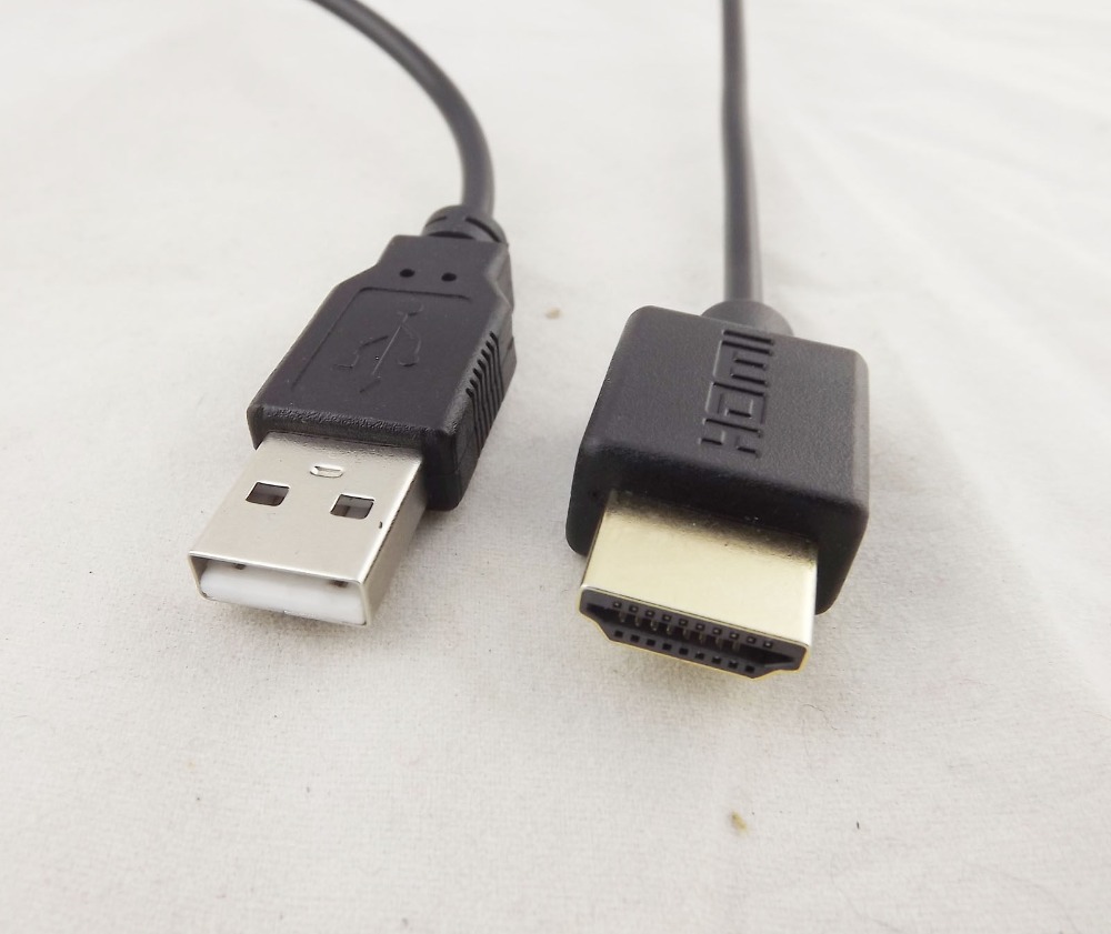 1pc 50cm HDMI Male to USB 2.0 A Male Plug Adapter Converter Connector Charger Cable