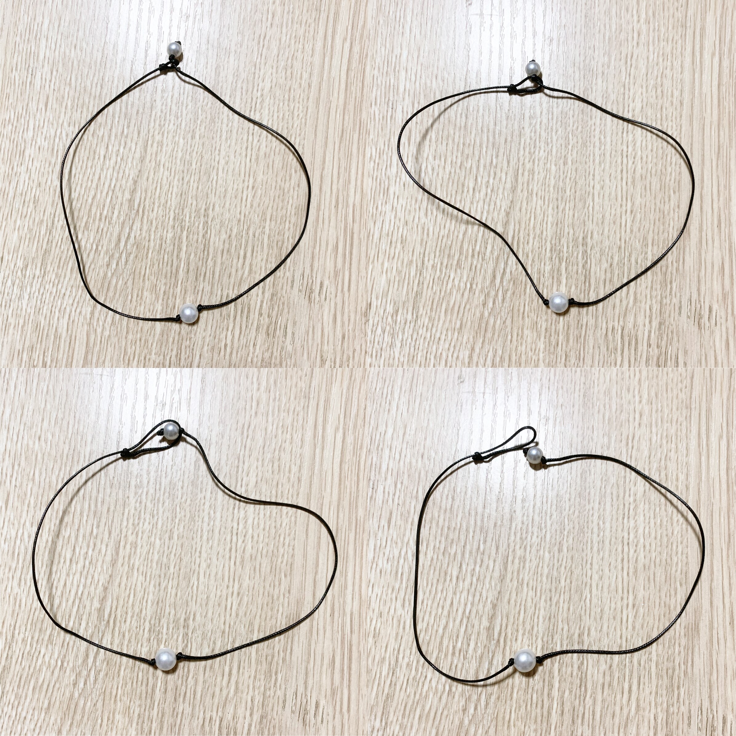 Collier en cuir noir pour femmes, pendentif trois perles, ras du cou, bijoux faits à la main