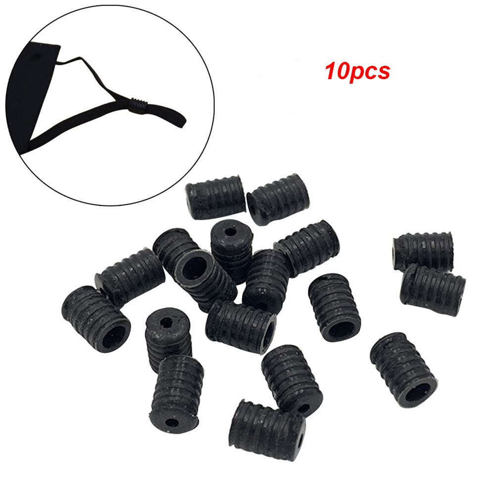100 st 9 x 7mm justerbara repsladdlås plastpropp sladdänd vippklämma spänne dragband elastisk snörmask elastiskt spänne: 10 st svart