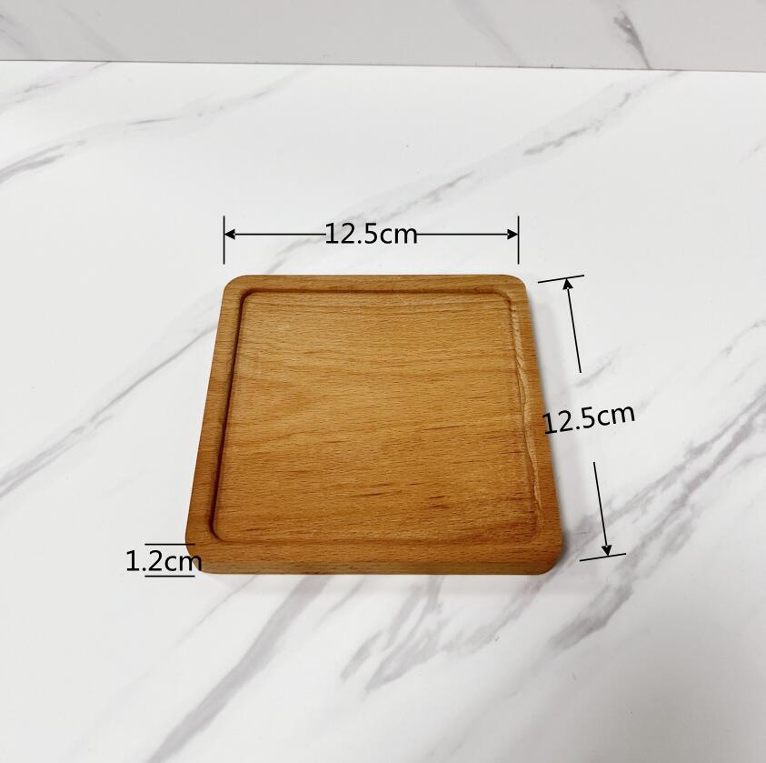 6.5/8.5/10/11 inch solid wood plate fruit plates For home kitchen supplies dessert cake stand Plates for food storage tray: S - Beech