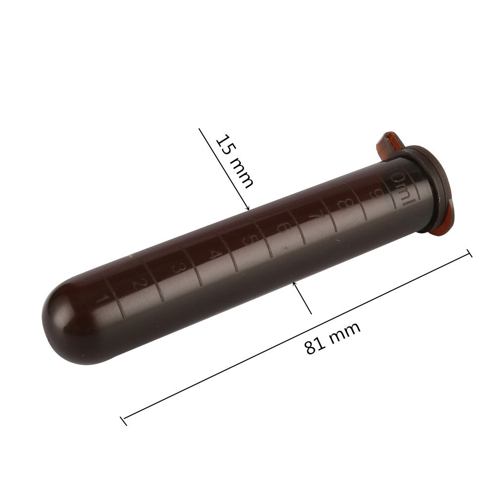 Plastic Brown Centrifuge Tube with Scale 10ml Centrifugal Tube Snap Cap Round Bottom Sample Vial Laboratory Test Tube 50 Pcs