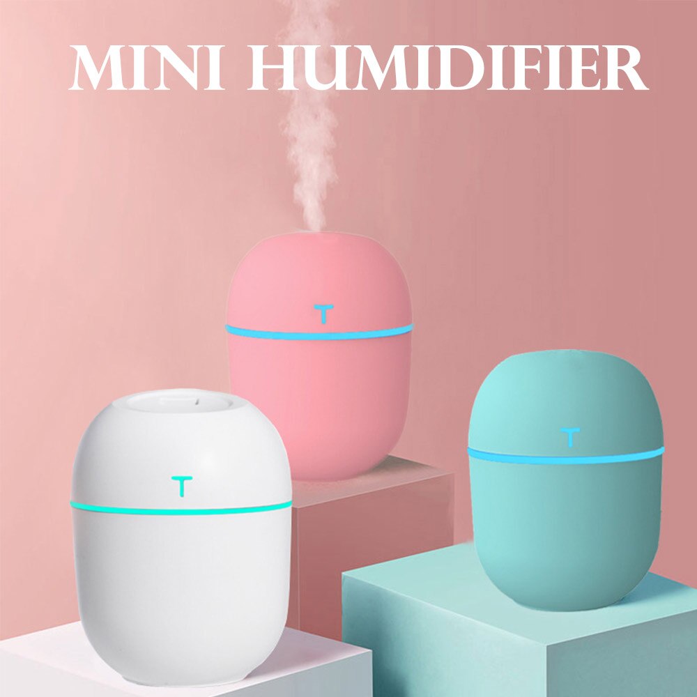 200ml witte mini-luchtbevochtigers, aroma-etherische olieverspreiders met romantische lamp, usb-mistmaker, aromatherapie-luchtbevochtigers voor thuis