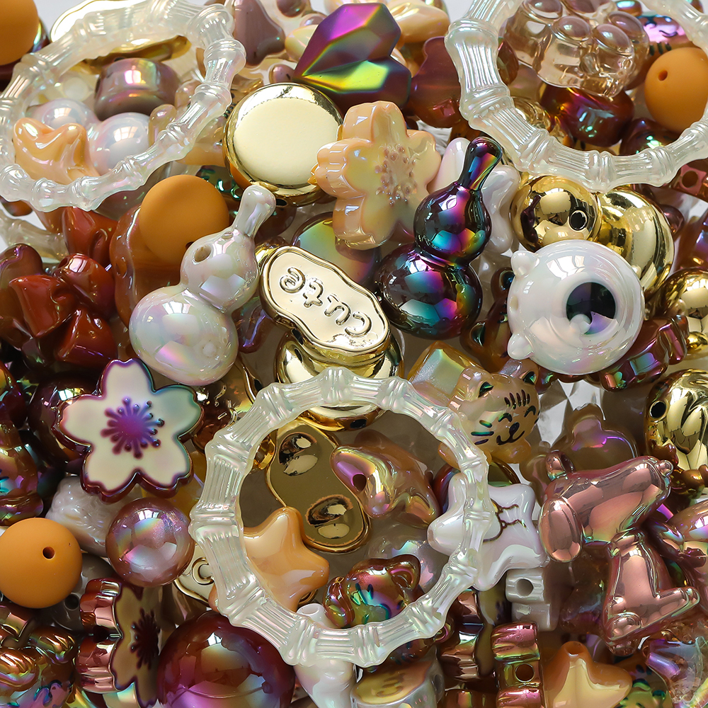 20 gramos, cuentas mezcladas acrílicas de 12 ~ 50mm, cuentas espaciadoras sueltas para fabricación de joyería, accesorios para pulseras, collares y pendientes DIY: Blanco