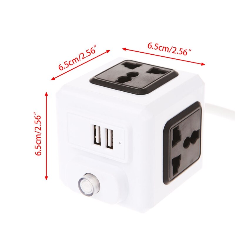 Smart Home Cube EU / US / UK Plug 4 Outer Extension Adapter Universal Socket