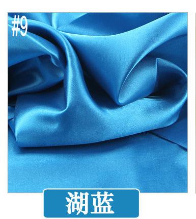 Tecido – tissu en Satin Polyester chinois, longueur 1 mètre largeur 1.45 mètre, bon marché pour mariage bricolage, bleu rose rouge or violet: 9 lake blue