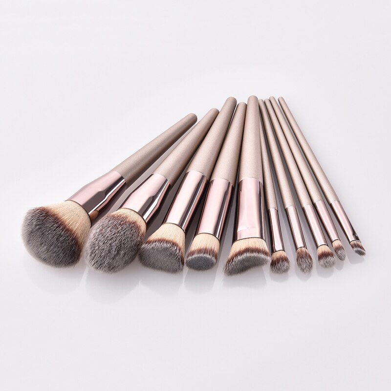 YUEMENGZI 10 teile/satz Champagner Make-Up Pinsel Set Kosmetik Foundation Powder Blush Lidschatten Kabuki Blending Einzel Schönheit Pinsel