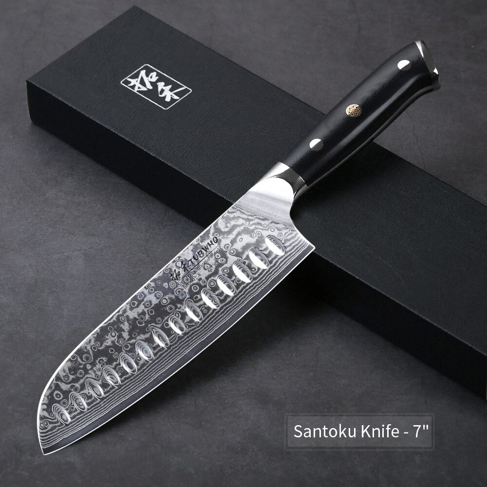 TURWHO Chef Knife 8 Inch Gyutou Japanese Damascus Steel Kitchen Knives ...