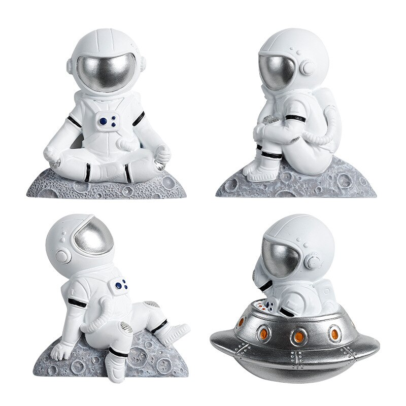 Astronaut switch indsæt astronaut socket dekoration klistermærke familie vægklistermærke moon resin 3d stereo socket klistermærke: Sølv abcd