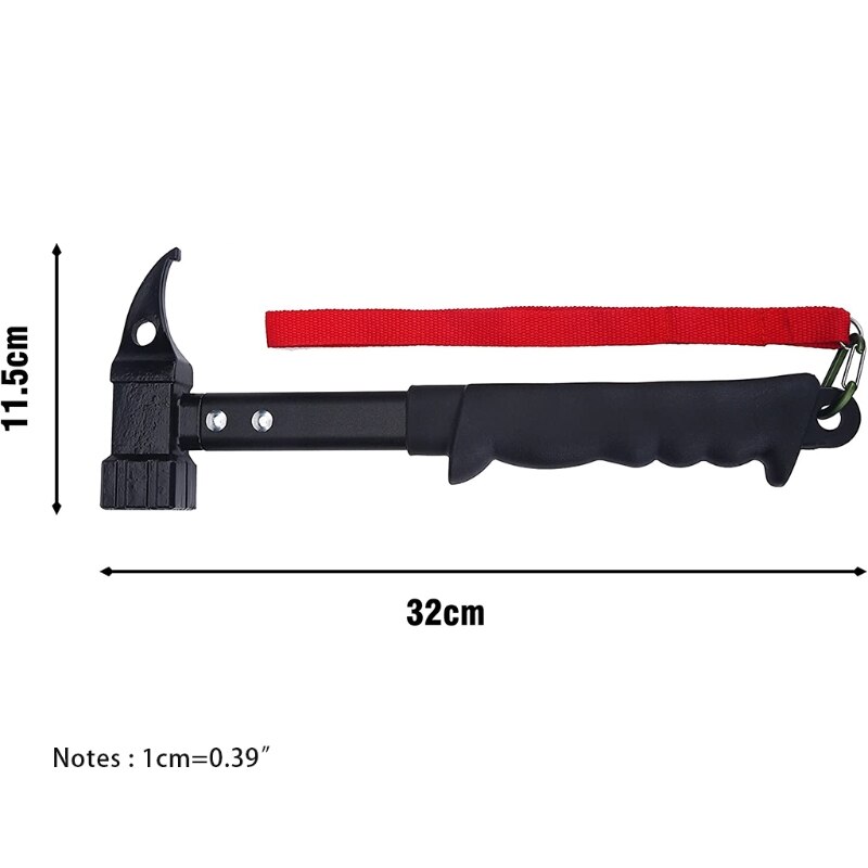 Martillo para acampada multifunción, para senderismo, pesca, montañismo, escalada, antioxidante