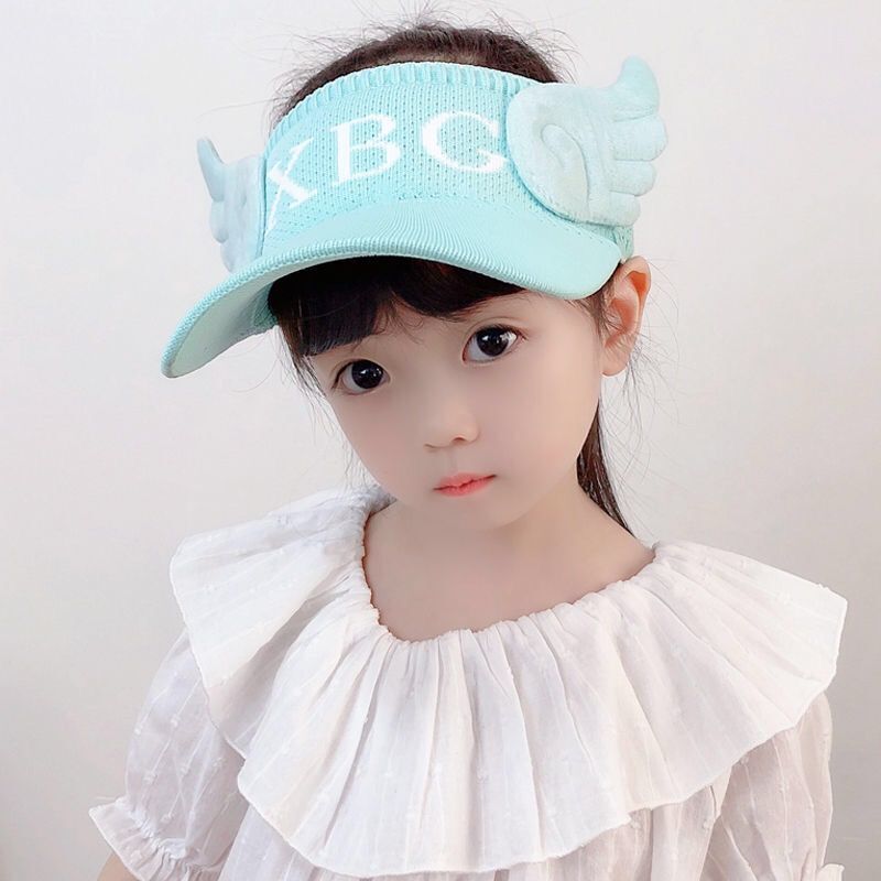Summer Hats For Kids Girls Unisex Angel Wings Hat Wild Sun Protection Outdoors Cap Bucket Hat: lt blue