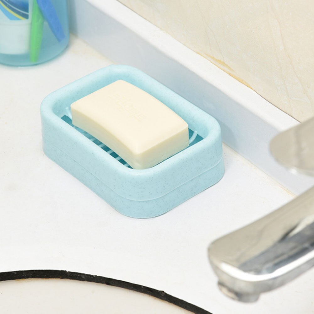 Caja de jabón de asfalto de doble capa creativa, soporte de jabón manual para baño, caja de jabón de plástico para lavar la cara