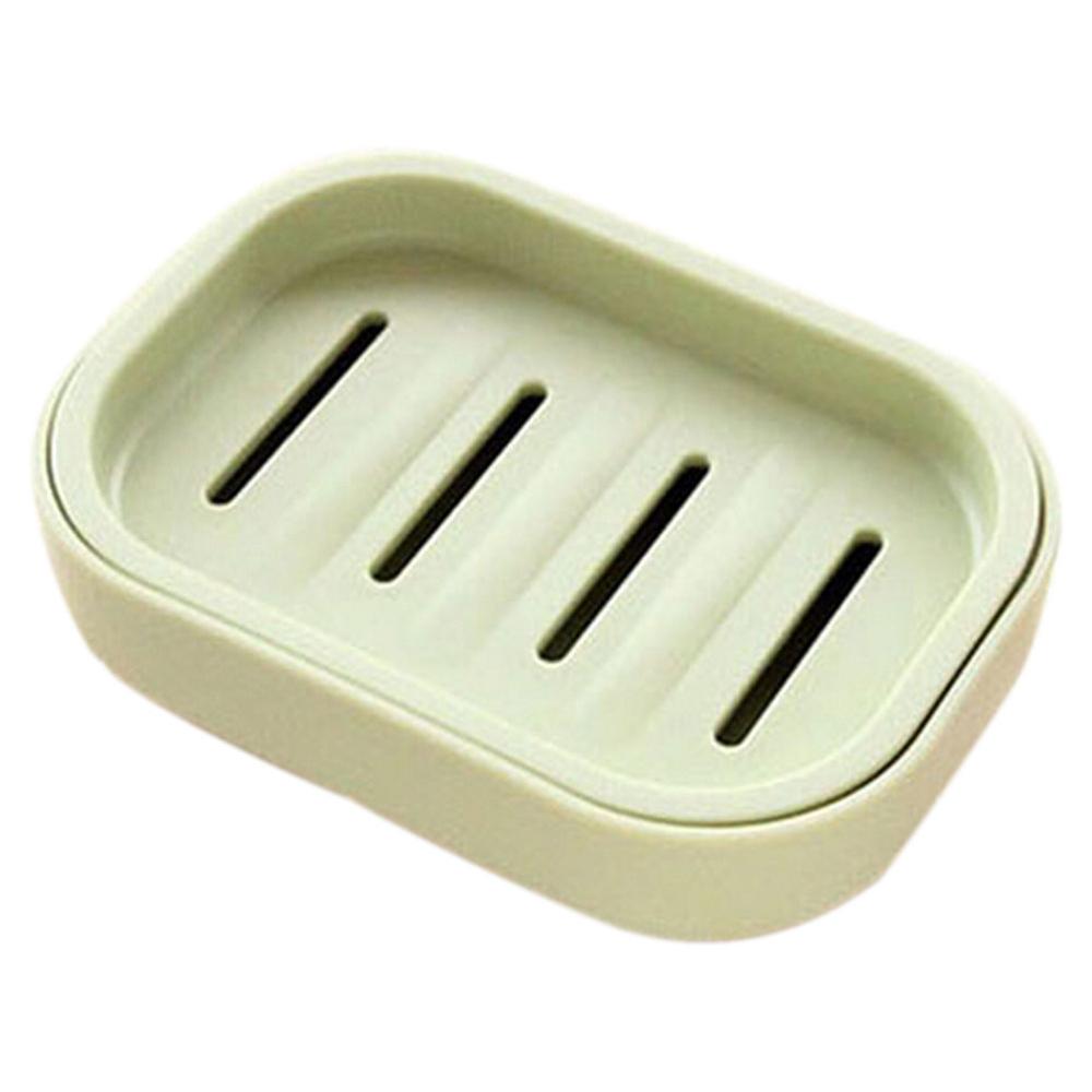 1 stuk plastic zeepbakje plastic badkamer dubbele afdruipzeephouder antislip zeepdoos: 3
