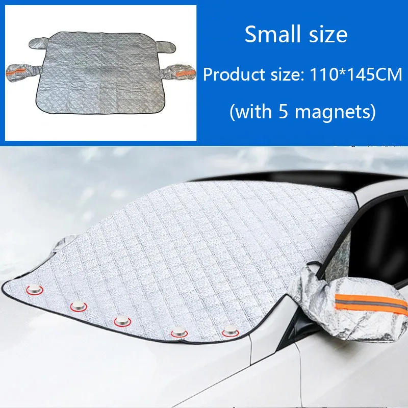LEIBOO Magnetische Auto Sneeuw Schild Vorst Preventie Vorst Auto Cover Auto Voorruit Zonnescherm Verdikte Sneeuw Schild Auto Jas: Black