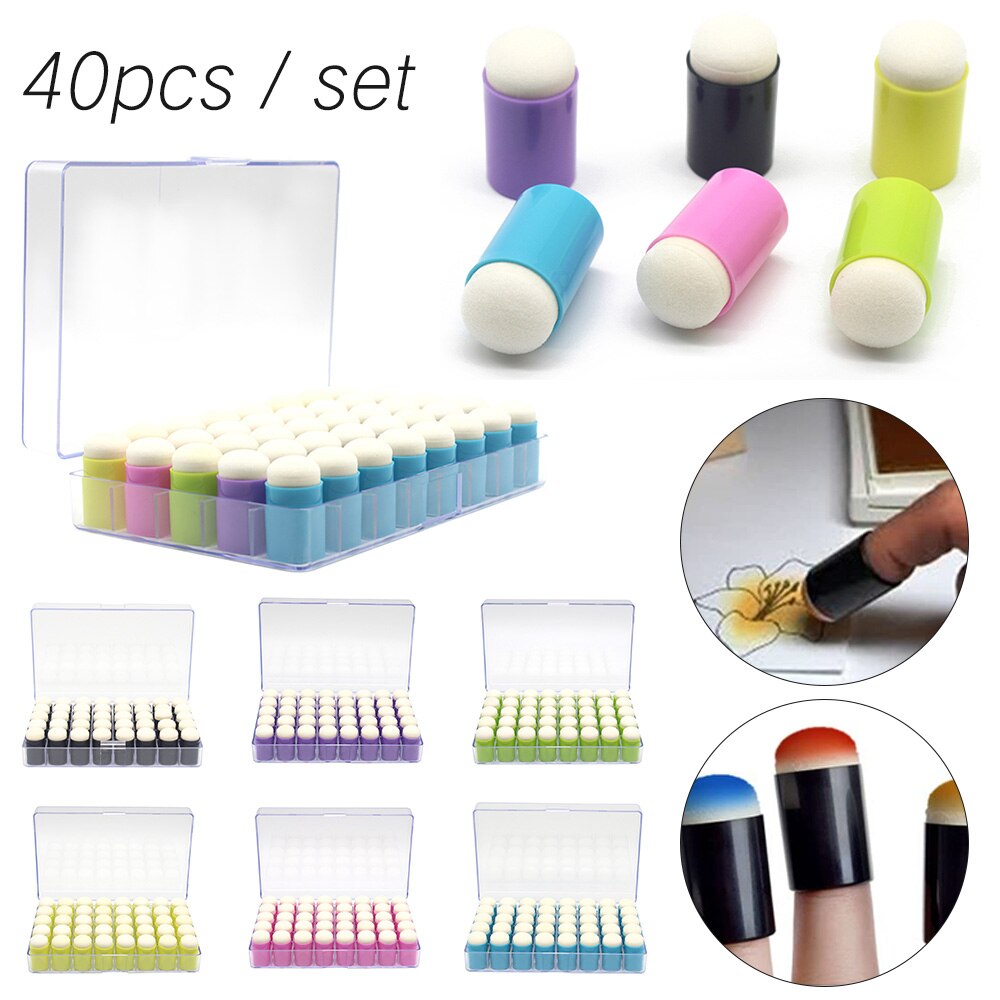 School Painting Craft Set DIY Paint Drawing Sponge Foam Finger Chalk Ink Applying Chalk Inking Staining Sponge Art Tools