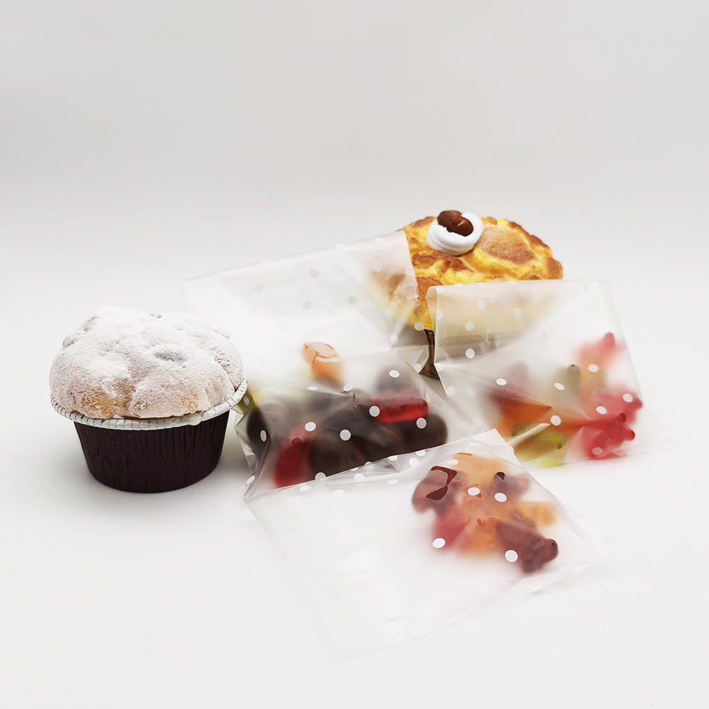 100Pcs Translucent Dot Plastic Biscuit Packaging Bag Opp Bag Wedding Birthday Party Cookie Baking Packaging Bag Candy Bag