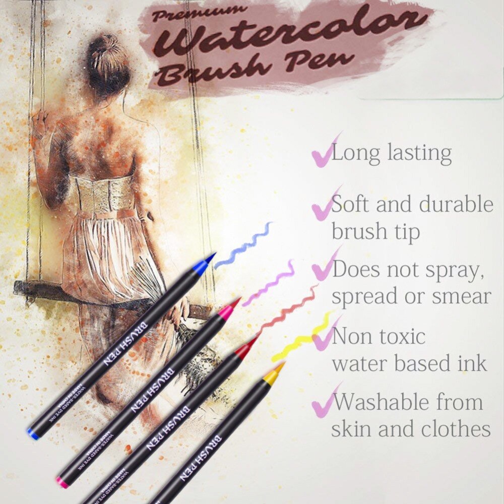 Lot De 6 Pinceaux Aquarelle à Réservoir D'Eau Rechargeables – Pointes Fines Et Plates Variées, Idéal Pour Aquarelle, Calligraphie Et Voyage