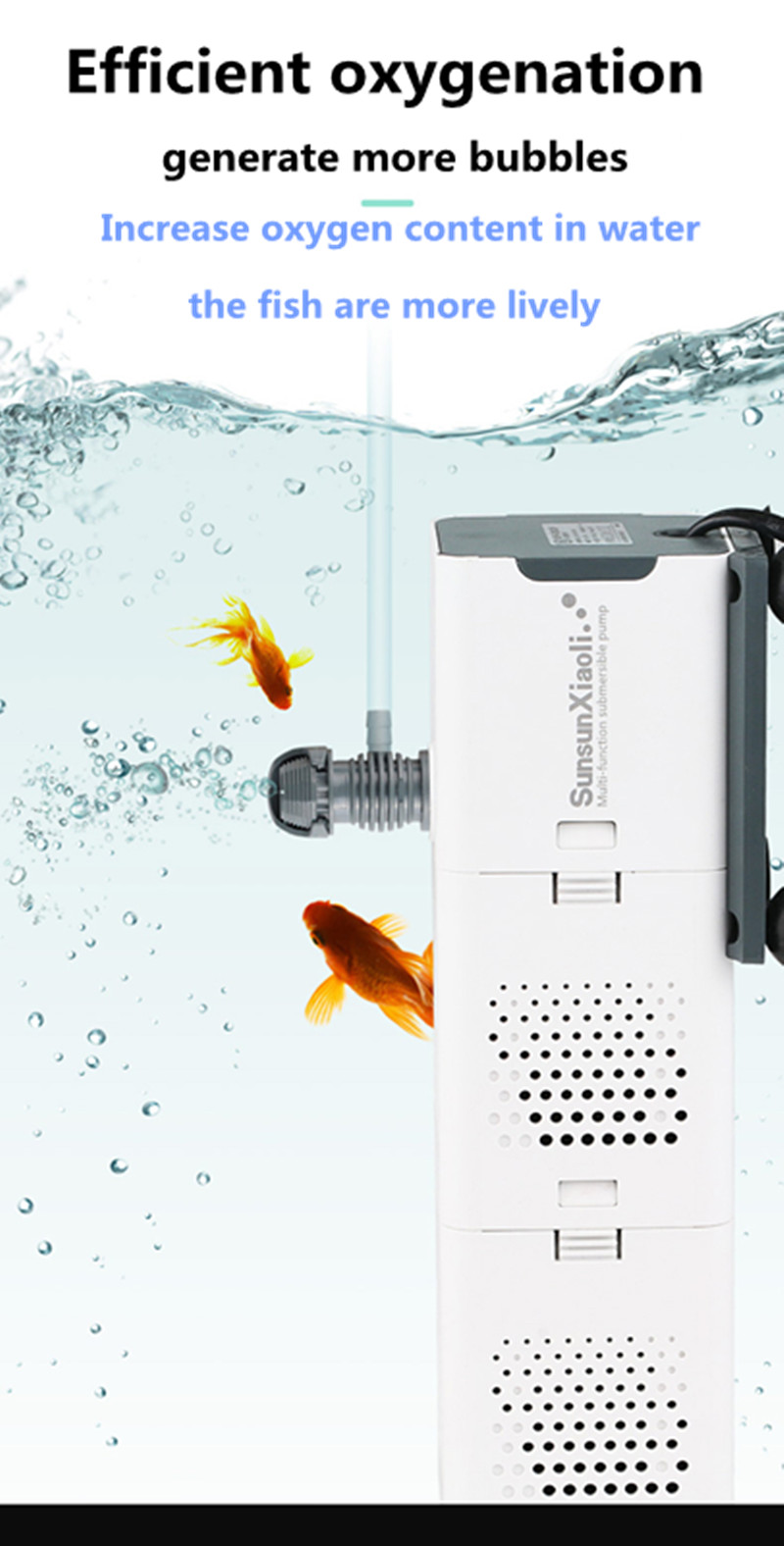 SUNSUN 3 in 1 Filter voor Aquarium Fish Tank Filter Mini Aquarium Filter Aquarium Zuurstof Dompelpomp Waterzuiveraar