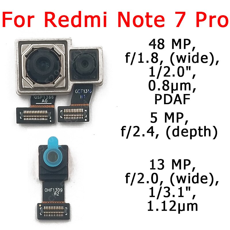 Originele Voor Achter Back Camera Voor Xiaomi Redmi Note 7 Belangrijkste Facing Camera Module Flex Kabel Vervangende Onderdelen