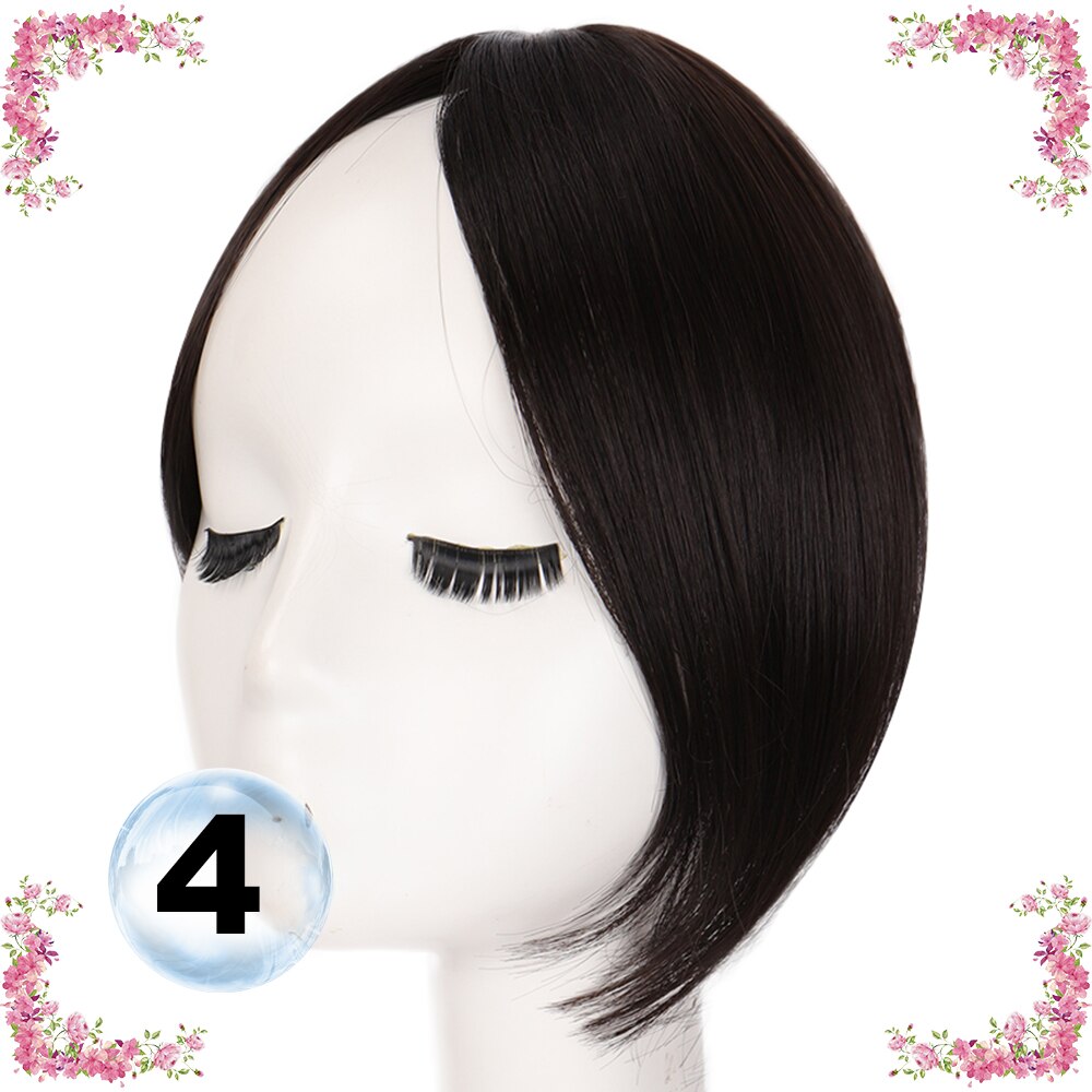 XUANGUANG Bansg hair middle part bangs Synthetic high temperature fiber bangs hair Black Borwn: 4