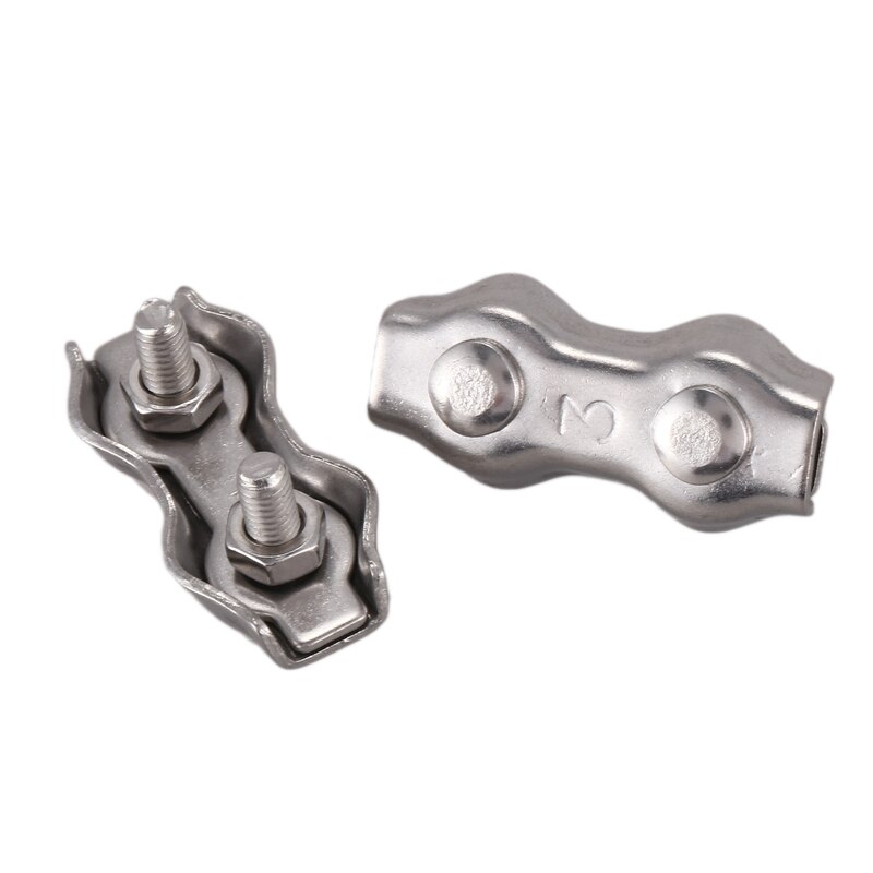 Detal 20 szt. 3Mm dwustronne klipsy stal nierdzewna lina stalowa uchwyty zaciski zacisk