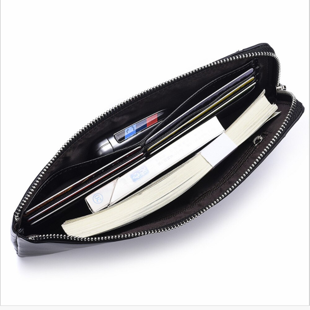 Mænds lang tegnebog koreansk ungdoms lynlås mænds mobiltelefon taske ultra tynd tegnebog mobiltelefon kort taske