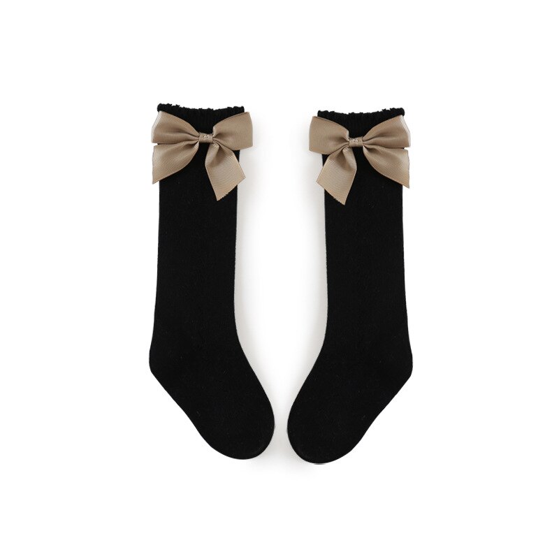 Ins Baby Meisjes In Buis Lange Sokken Peuter Strik Knie Hoge Sokken Katoen Boog Prinses Sokken Kid Hollow Out Sok kniekousen Meisj: black / 13cm(4-6Y)